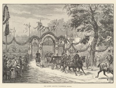 La Reina saliendo de Waddesdon Manor de Walter Paget